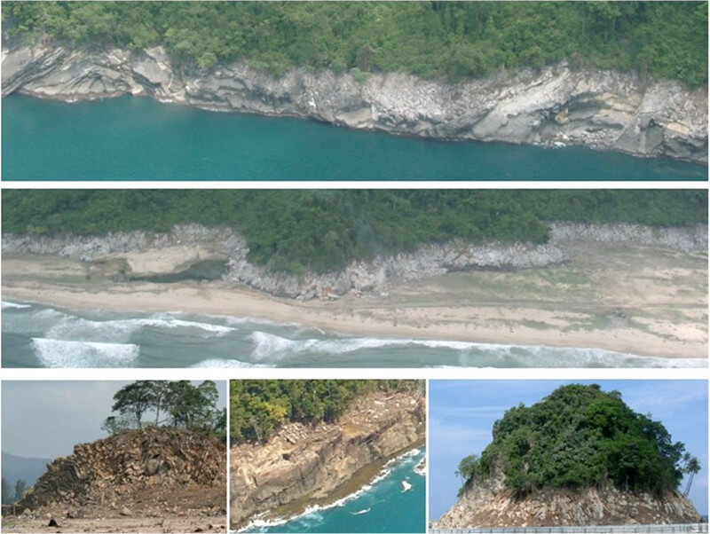 【写真-3】2004年スマトラ沖地震によるAceh州の海岸沿いに見られた斜面崩壊例