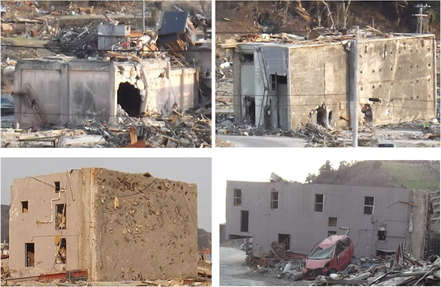 【写真-5】女川町で発生したRC構造物の転倒被害の様子（Aydan 2011）