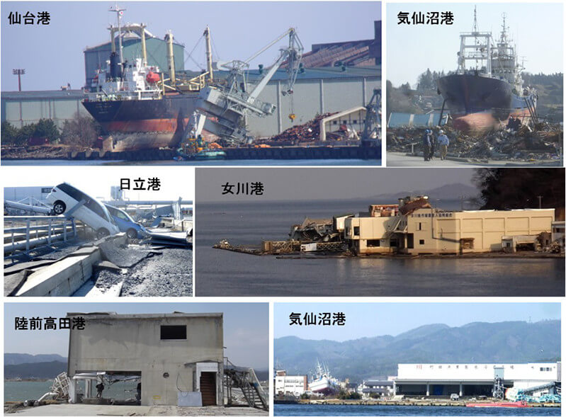 【写真-14】各地点における港の被害の様子（Aydan 2011）